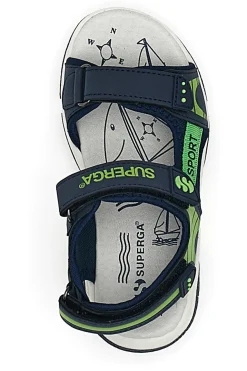Sandali Blu e Verdi con Fasce con Velcro Superga 63479