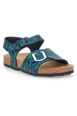 Sandali Blu e Verdi Con Plantare In Vera Pelle Pittarello Bio 257066