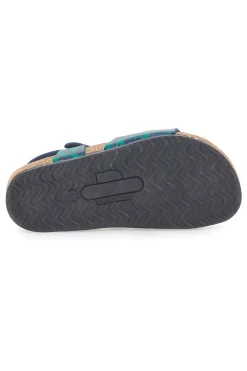 Sandali blu e verdi con stampa jungle e doppia fibbia PITTARELLO BIO 257A066SR