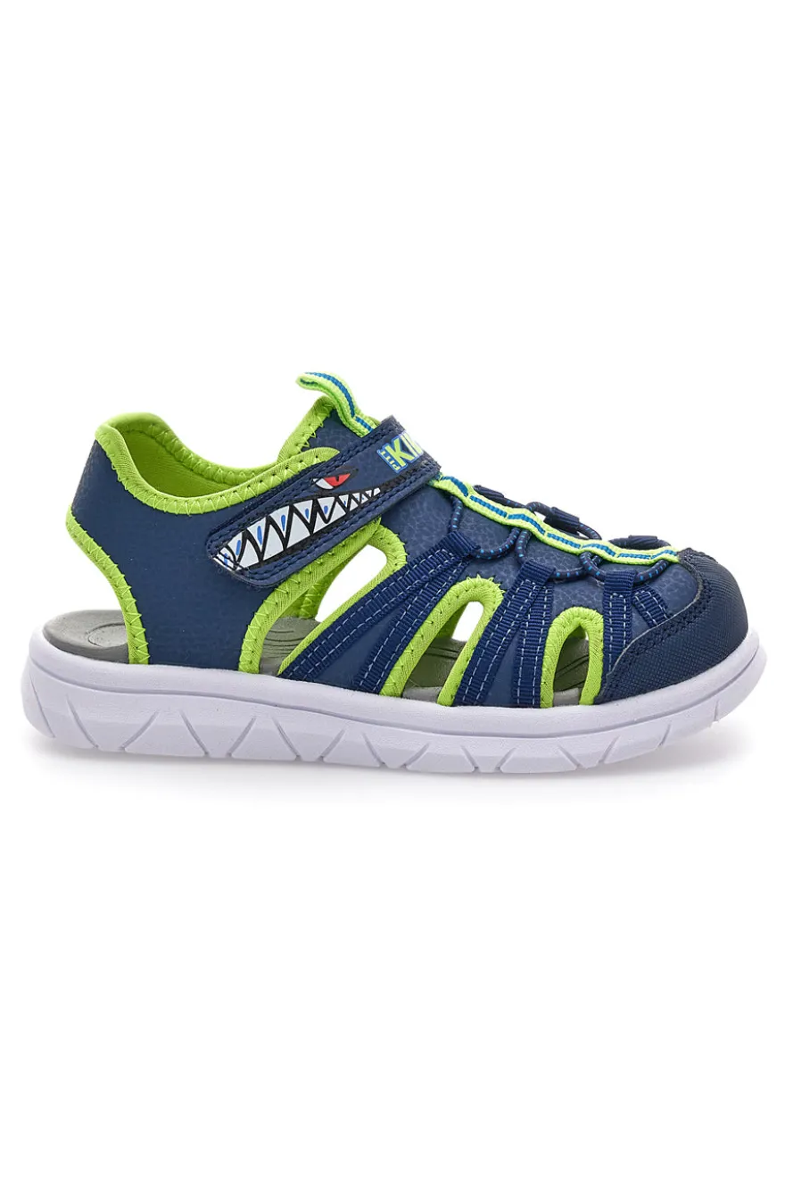 Sandali blu e verdi con strappo Pitt kids K25506