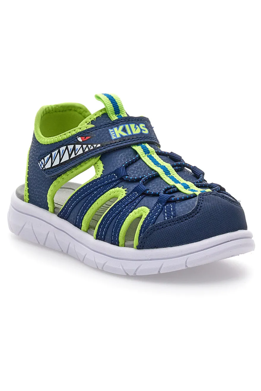 Sandali blu e verdi con strappo Pitt kids K25506