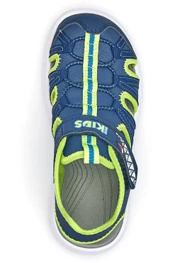 Sandali blu e verdi con strappo Pitt kids K25506