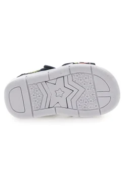 Sandali blu e verdi con stampa e chiusura a strappo Superga S63S820