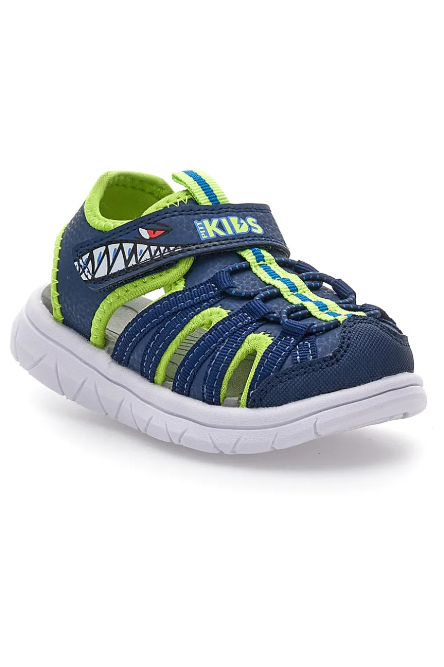 Sandali blu e verdi con strappo Pitt kids K25506