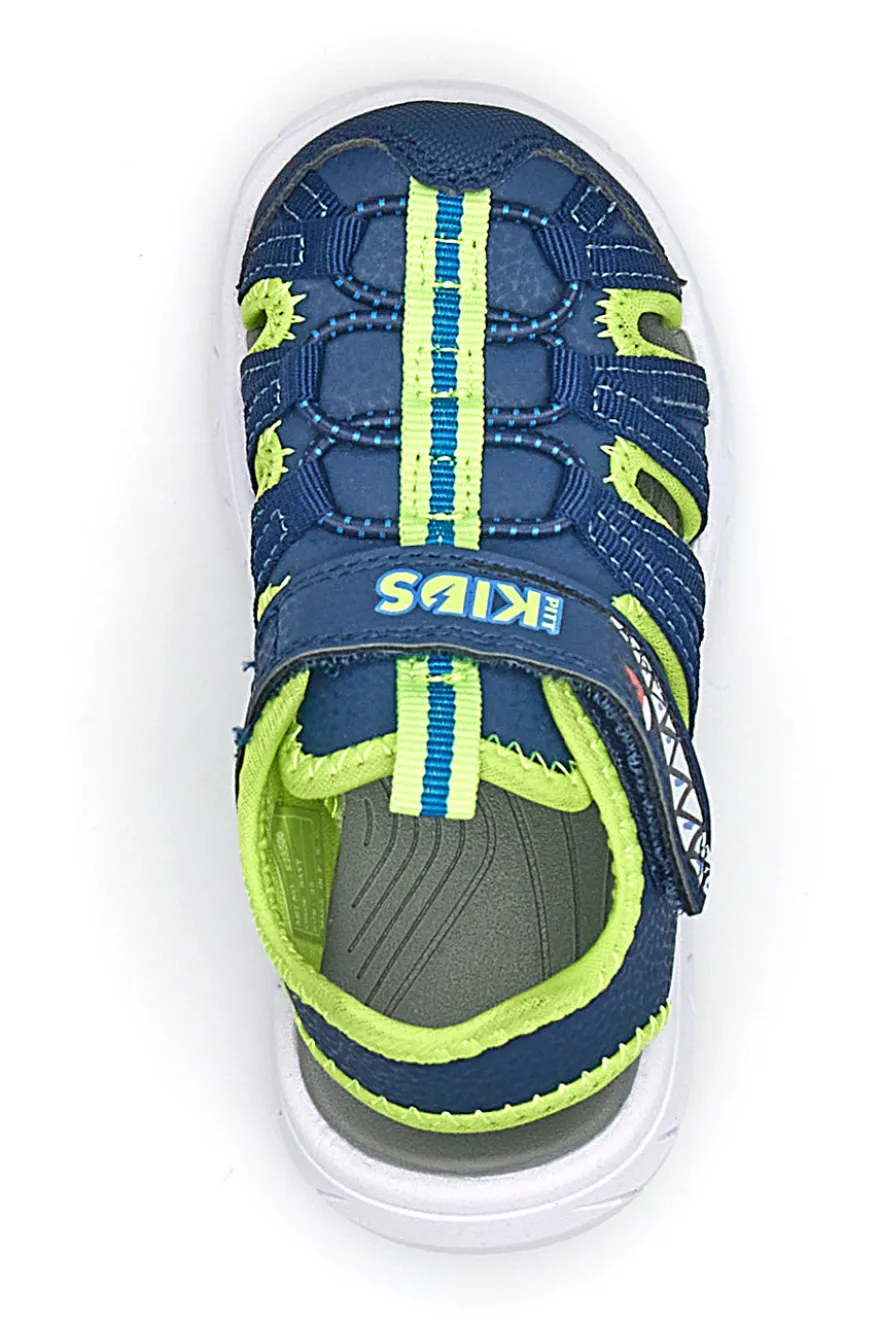 Sandali blu e verdi con strappo Pitt kids K25506
