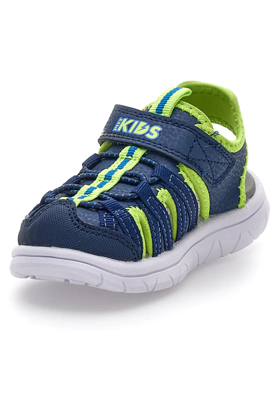 Sandali blu e verdi con strappo Pitt kids K25506