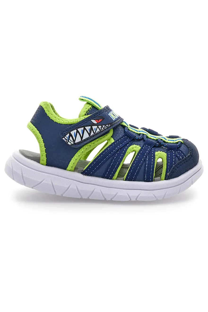 Sandali blu e verdi con strappo Pitt kids K25506