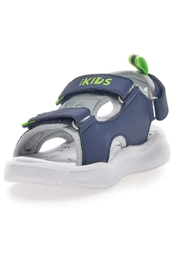 Sandali blu e verdi con strappi Pitt kids 11261