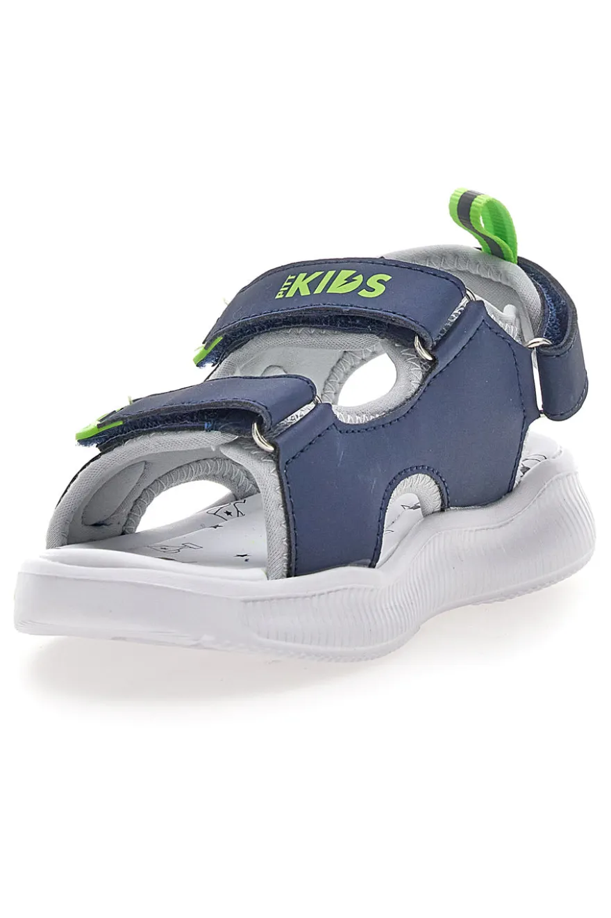 Sandali blu e verdi con strappi Pitt kids 11261