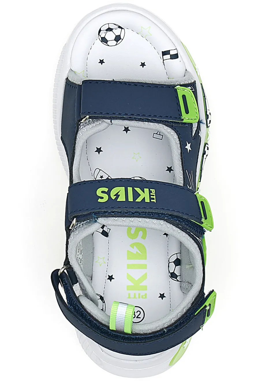 Sandali blu e verdi con strappi Pitt kids 11261