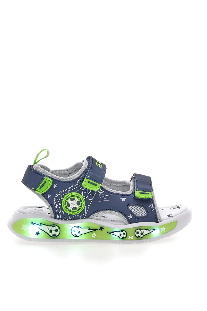 Sandali blu e verdi con strappi Pitt kids 11261