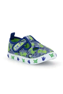 Sandali blu fori frontali stampa dinosauro strappi Dinosaur S8020233T