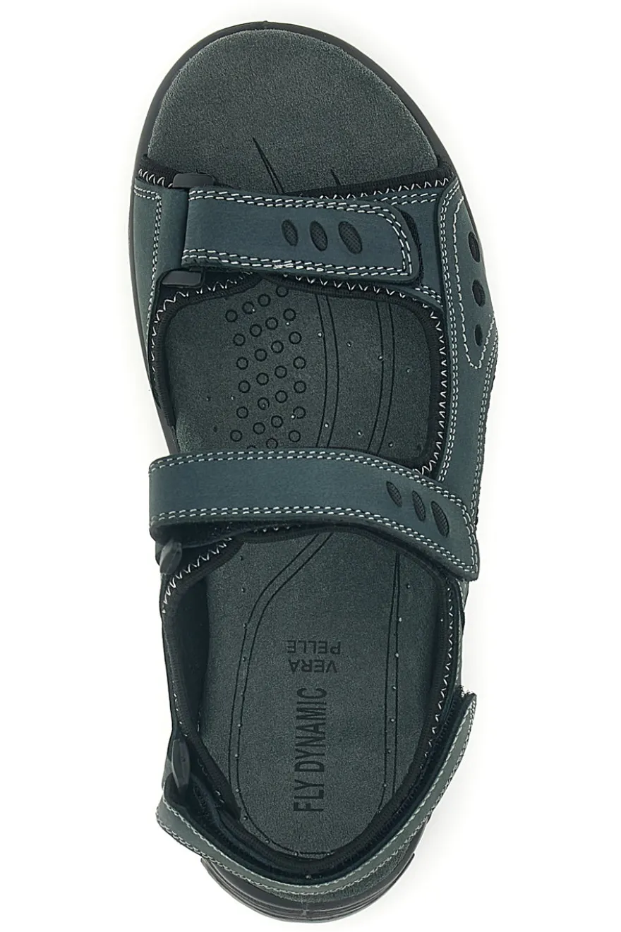 Sandali blu in vera pelle con chiusura a strappo Fly dynamic FD11