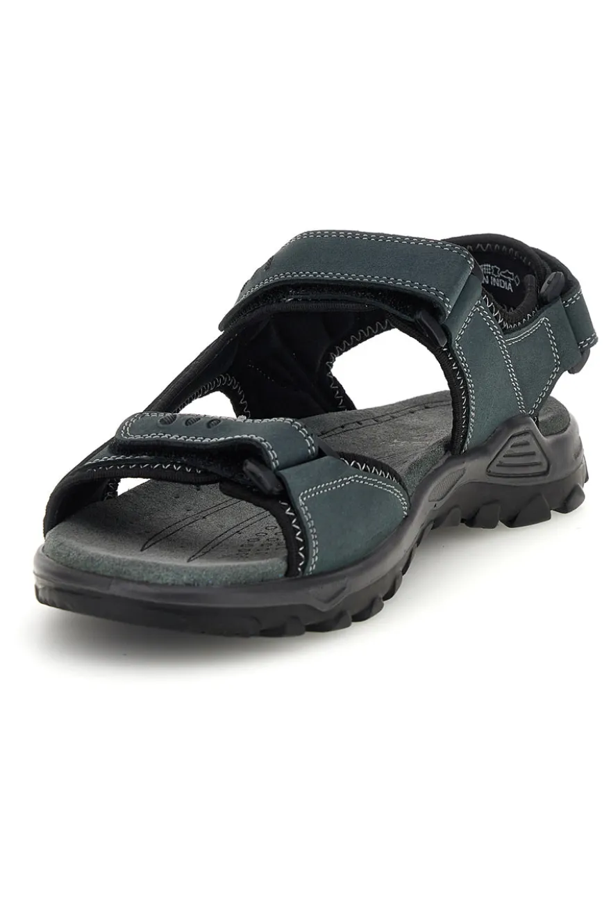 Sandali blu in vera pelle con chiusura a strappo Fly dynamic FD11