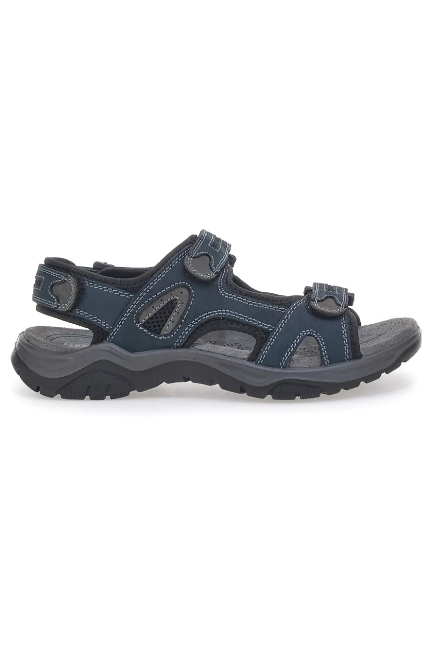 Sandali Blu in Vera Pelle con Velcro Regolabile FLY DINAMIC FD07