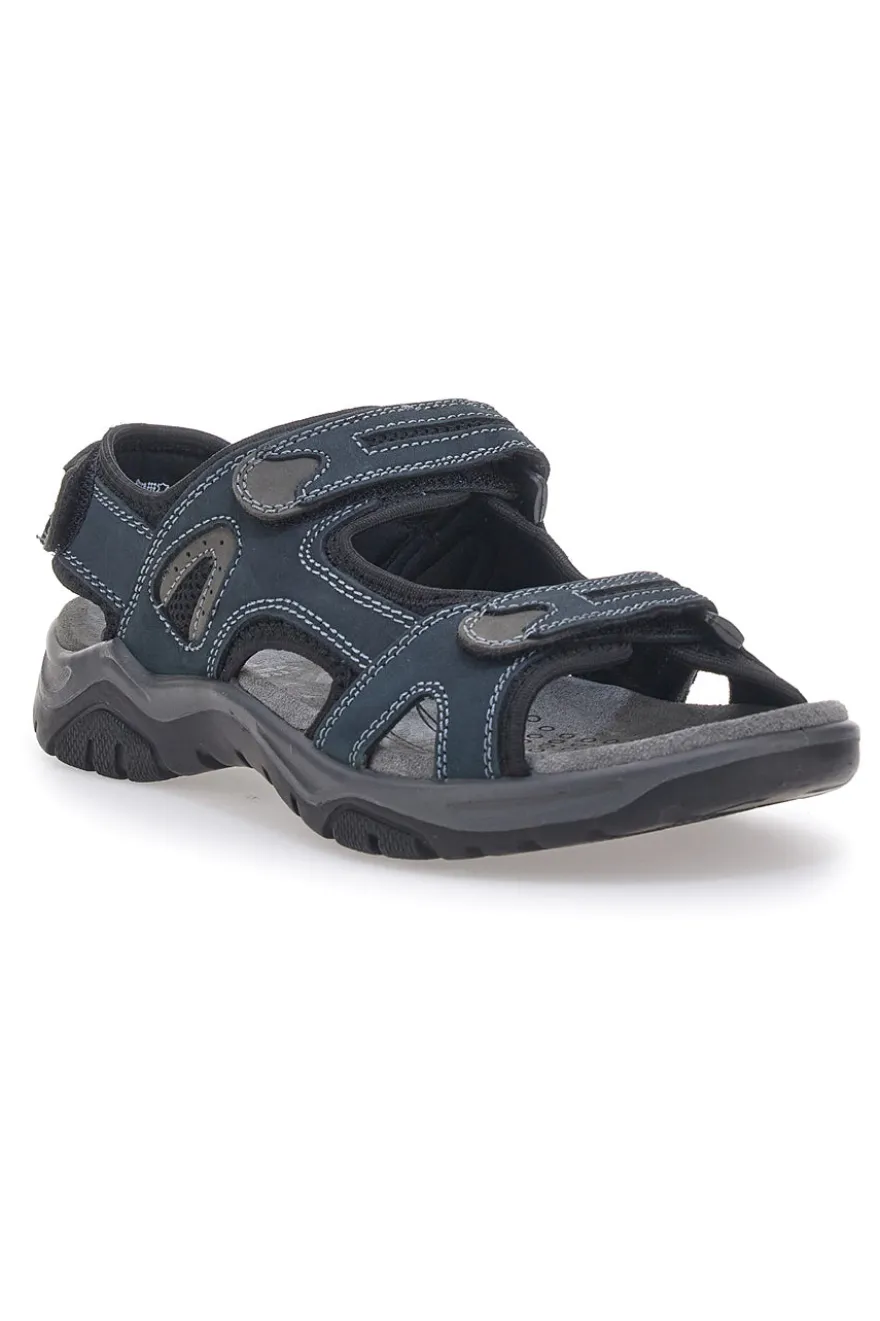 Sandali Blu in Vera Pelle con Velcro Regolabile FLY DINAMIC FD07