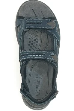Sandali Blu in Vera Pelle con Velcro Regolabile FLY DINAMIC FD07