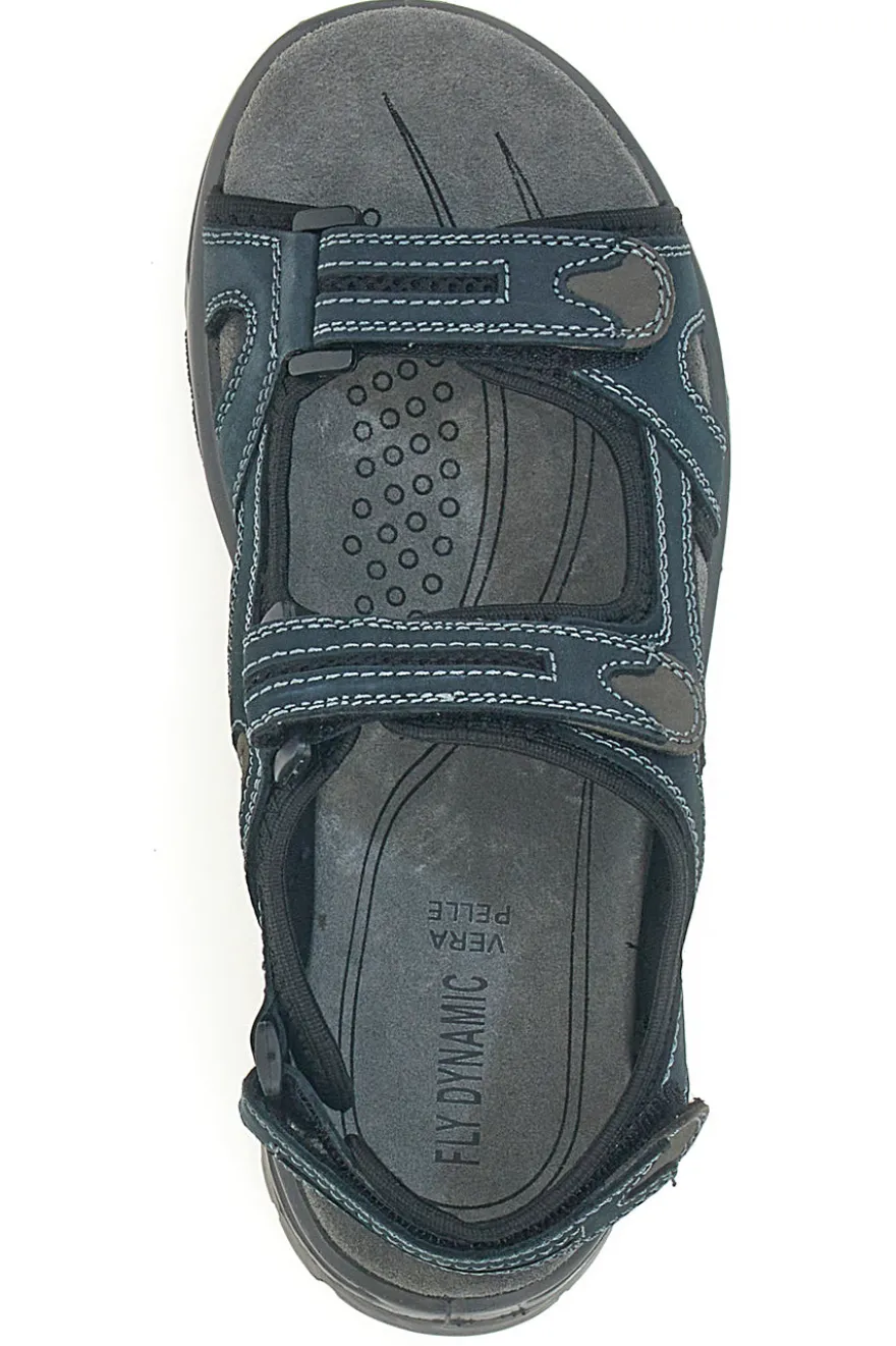 Sandali Blu in Vera Pelle con Velcro Regolabile FLY DINAMIC FD07
