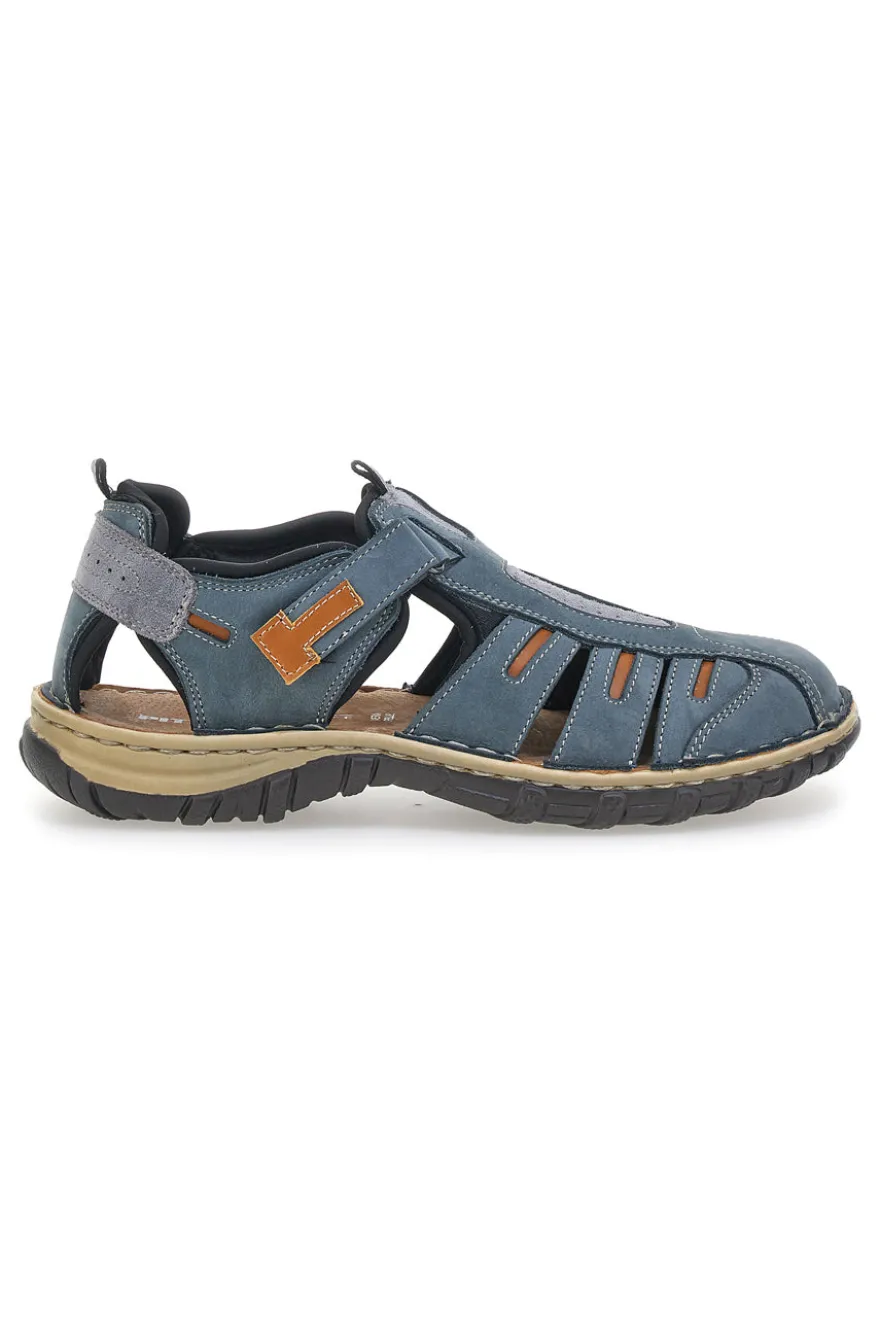 Sandali Blu in Vera Pelle Pittarello Eco 3004