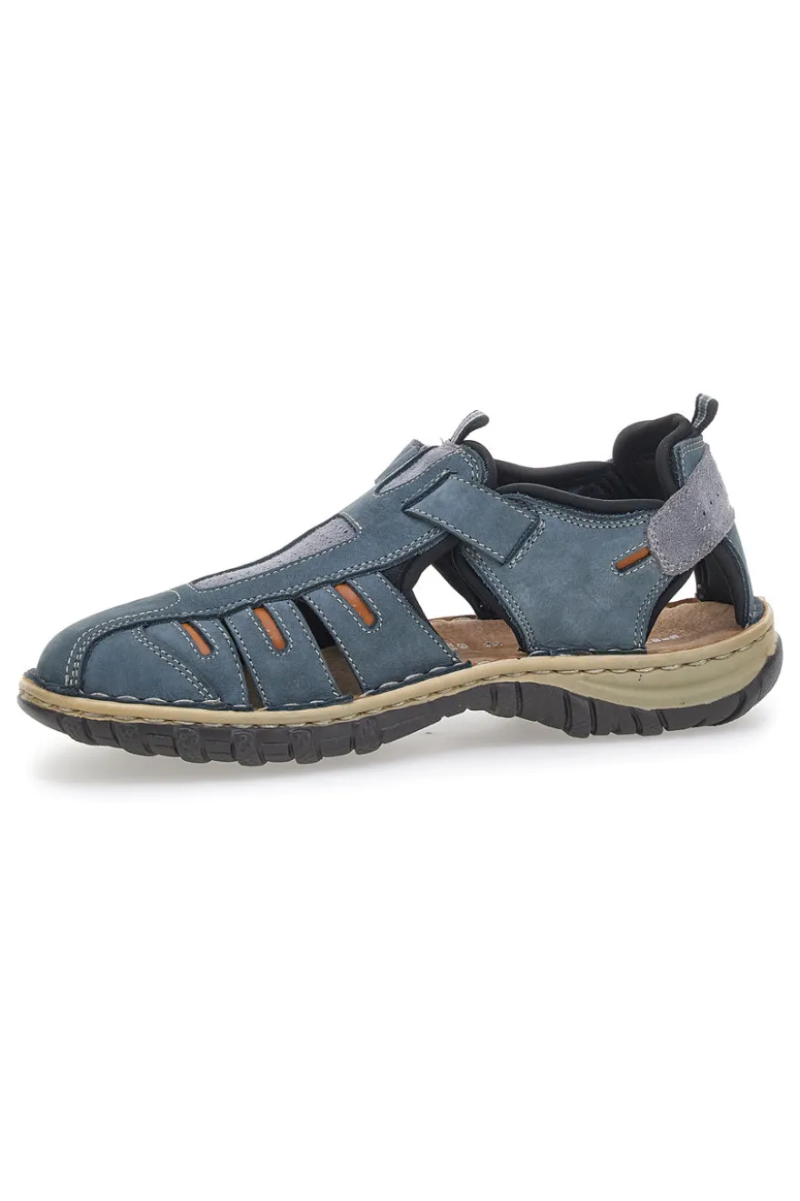 Sandali Blu in Vera Pelle Pittarello Eco 3004