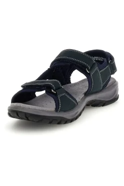 Sandali blu in vera pelle con strappi in velcro Fly dinamic FD54