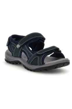 Sandali blu in vera pelle con strappi in velcro Fly dinamic FD54