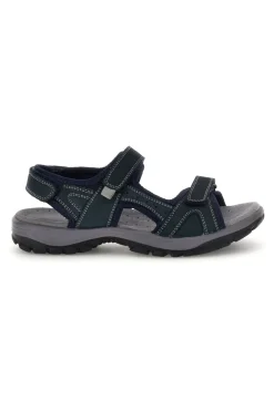 Sandali blu in vera pelle con strappi in velcro Fly dinamic FD54
