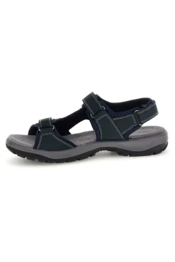 Sandali blu in vera pelle con strappi in velcro Fly dinamic FD54