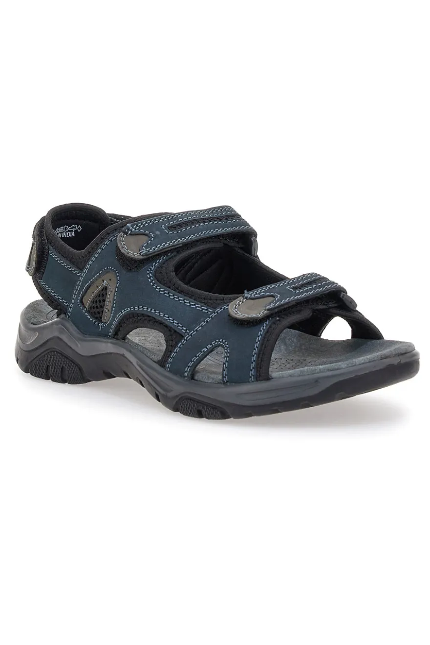 Sandali Blu In Vera Pelle Da Uomo Fly Dinamic 07