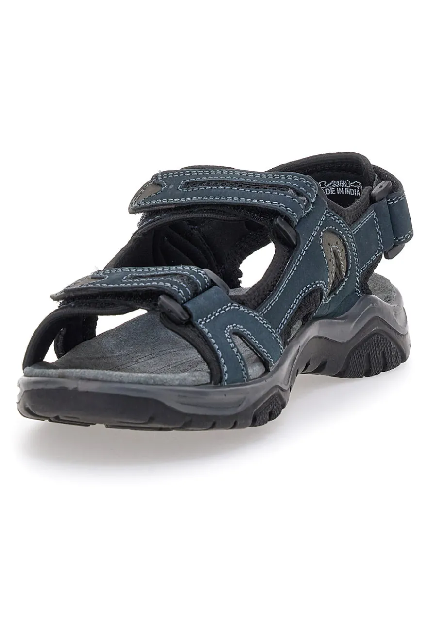 Sandali Blu In Vera Pelle Da Uomo Fly Dinamic 07