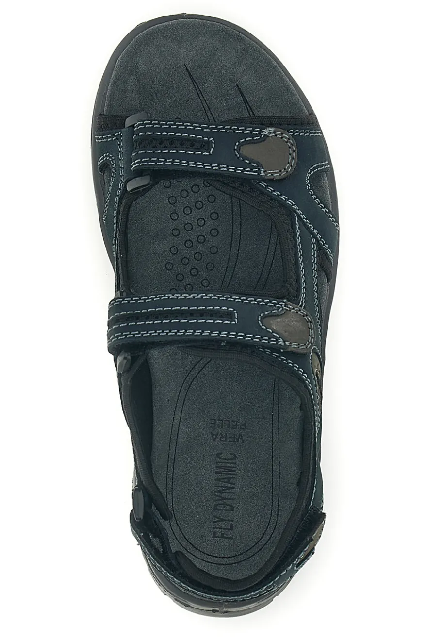 Sandali blu in vera pelle con chiusura a strappo Fly dynamic FD07