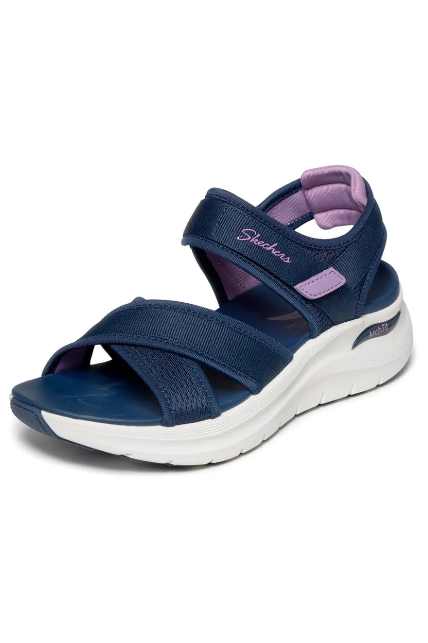 Sandali blu navy con fasce incrociate regolabili Skechers ARCH FIT 2.0 SANDAL FEELIN' BRIGHT