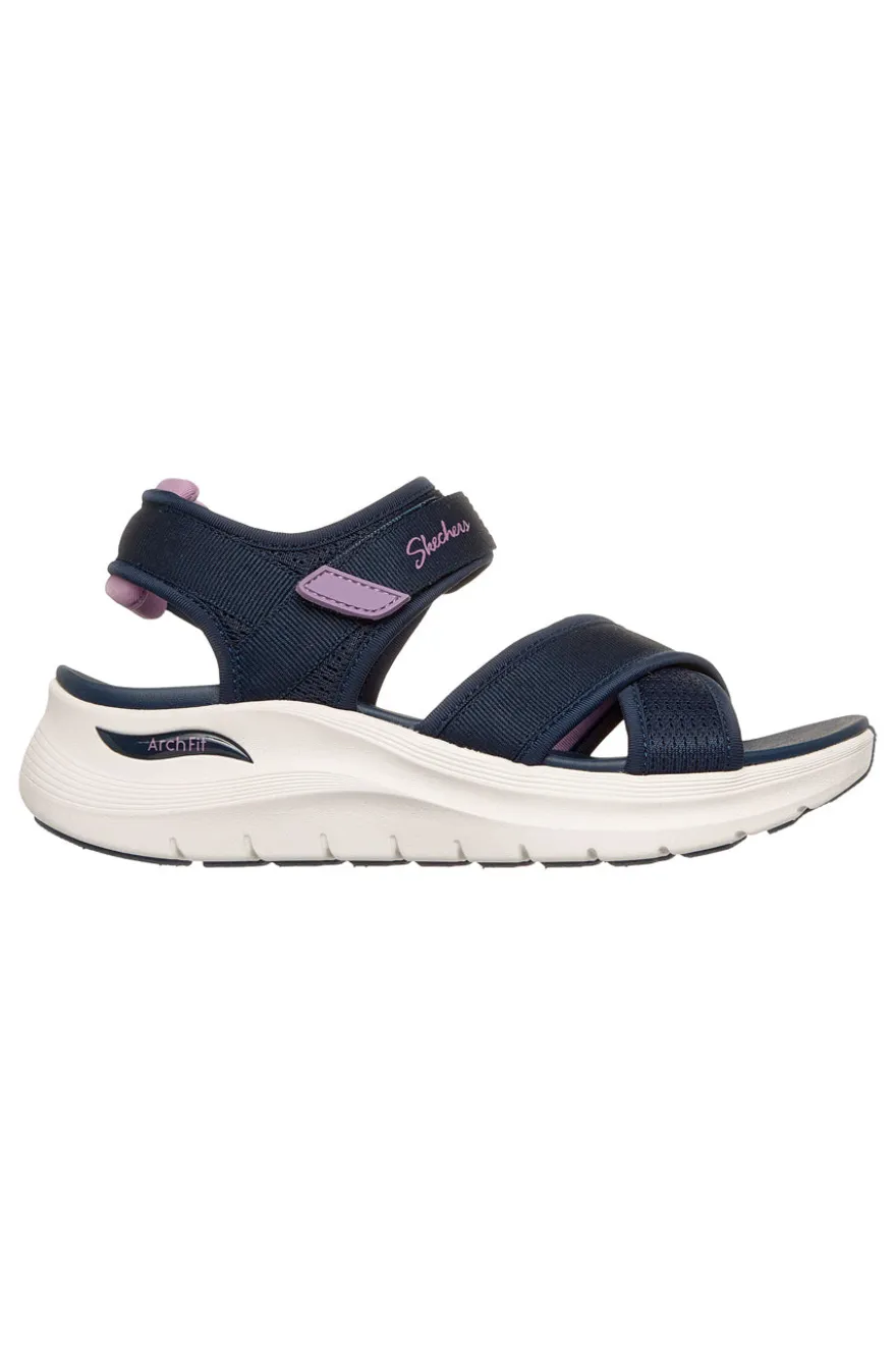 Sandali blu navy con fasce incrociate regolabili Skechers ARCH FIT 2.0 SANDAL FEELIN' BRIGHT