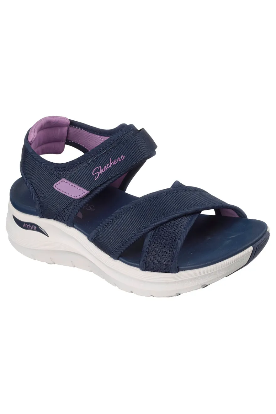 Sandali blu navy con fasce incrociate regolabili Skechers ARCH FIT 2.0 SANDAL FEELIN' BRIGHT