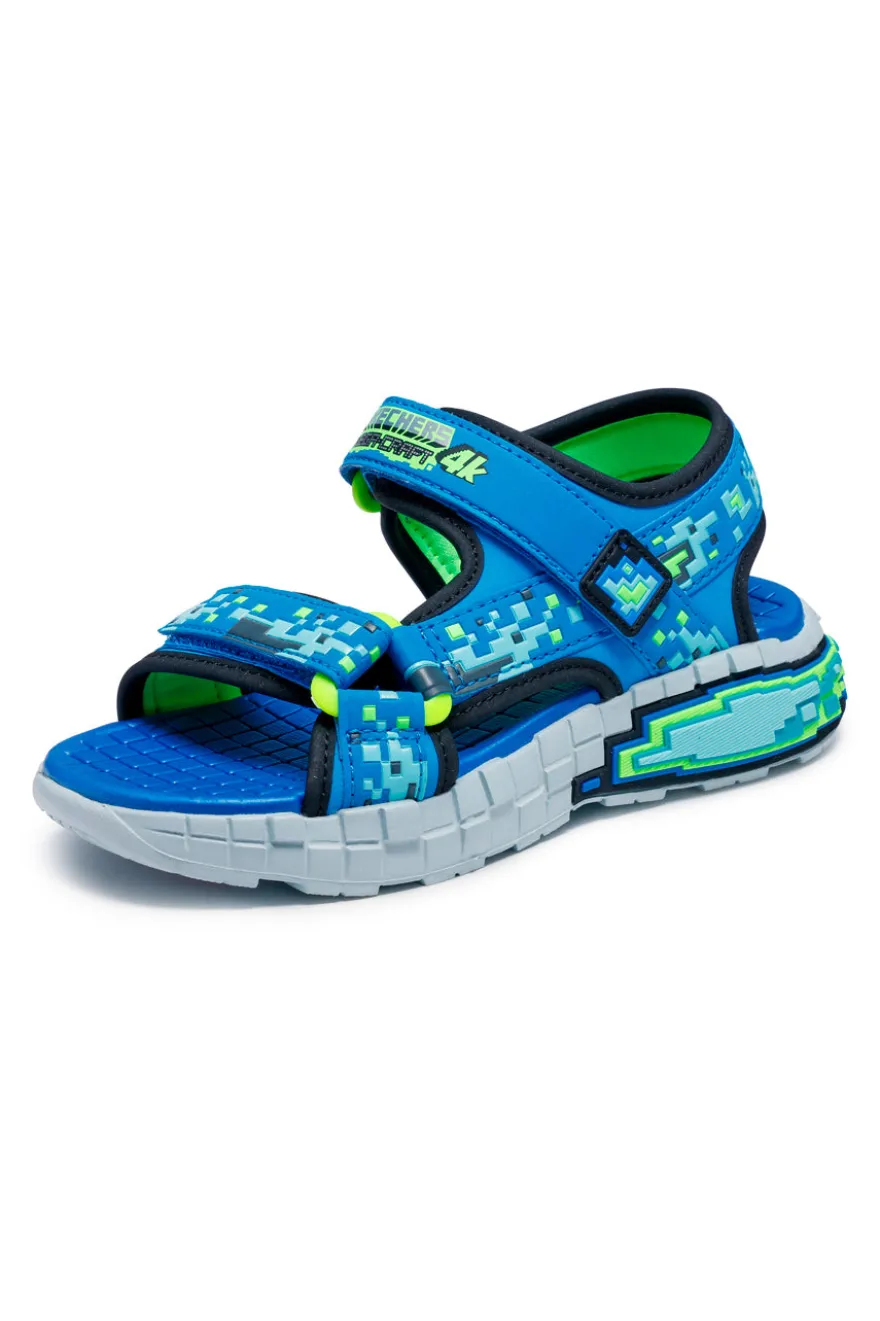 Sandali blu sportivi con stampa grafica Skechers Mega-Splash 4K