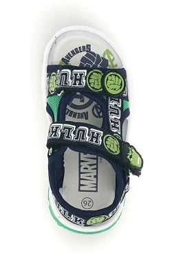 Sandali blu verde con strappi e luci Avengers R1010263T
