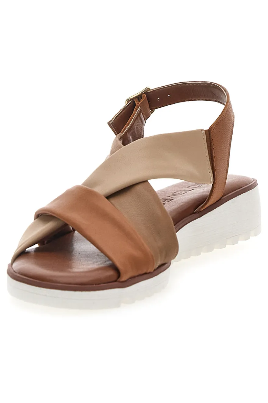 Sandali Brandy con Tomaia a Fascia In Vera Pelle MIO TEMPO 24A030