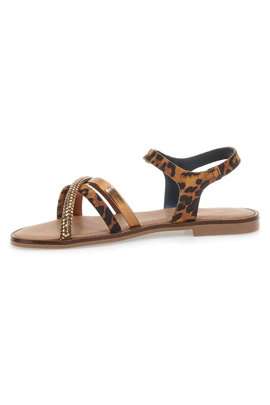 Sandali Bronzo con Fantasia Leopardata Le Havre Paris 5451