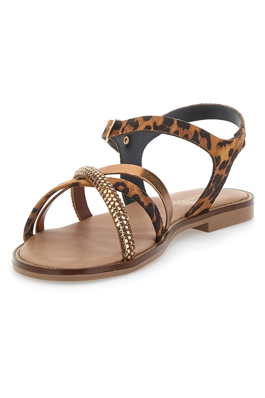 Sandali Bronzo con Fantasia Leopardata Le Havre Paris 5451