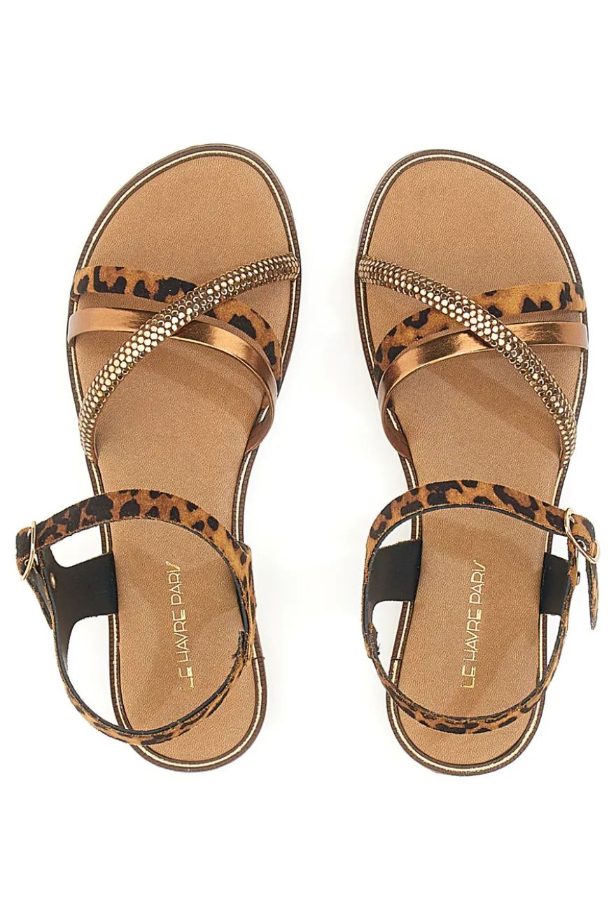 Sandali Bronzo con Fantasia Leopardata Le Havre Paris 5451