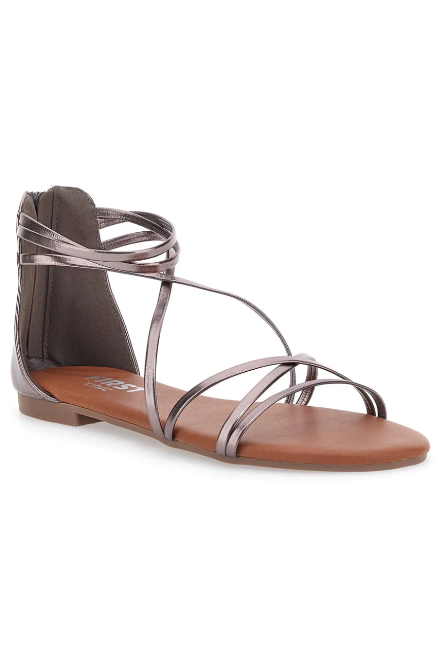 Sandali Bronzo Con Suola Flat The First Chic 1211