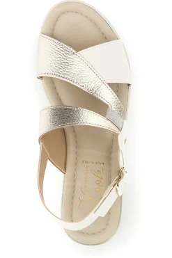 Sandali burro champagne con zeppa Pittarello look MK3313258