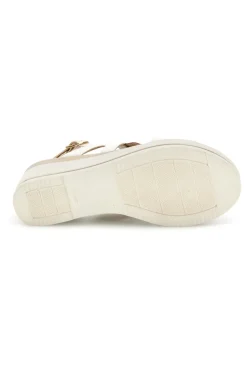 Sandali burro champagne con zeppa Pittarello look MK3313258