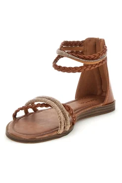 Sandali camel con cinturino alto e dettagli brillanti Cafè cost RH5