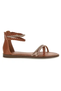 Sandali camel con cinturino alto e dettagli brillanti Cafè cost RH5