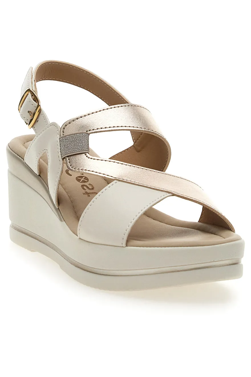 Sandali Champagne con Zeppa 7cm PITTARELLO LOOK MK3313258