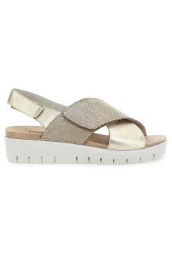 Sandali Champagne In Pelle Made in Italy Imac 7582403035713