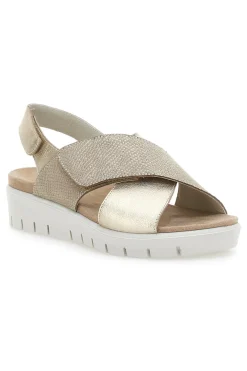 Sandali Champagne In Pelle Made in Italy Imac 7582403035713