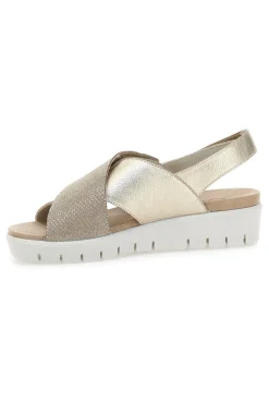 Sandali Champagne In Pelle Made in Italy Imac 7582403035713