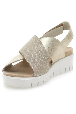 Sandali Champagne In Pelle Made in Italy Imac 7582403035713